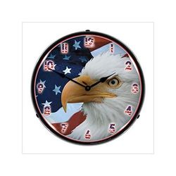 Collectable Sign and Clock American Bald Eagle Backlit Wall Clock