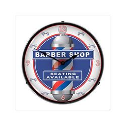 Collectable Sign and Clock Barber Shop Backlit Wall Clock