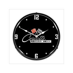Collectable Sign and Clock C2 Corvette Black Tie Backlit Wall Clock