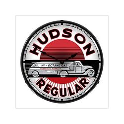 Collectable Sign and Clock Hudson Gas Backlit Wall Clock