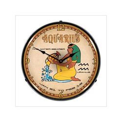 Collectable Sign and Clock Aquarius Backlit Wall Clock