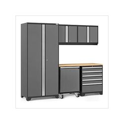 NewAge Garage Cabinets PRO Series Grey 6-Piece Set with Bamboo Top