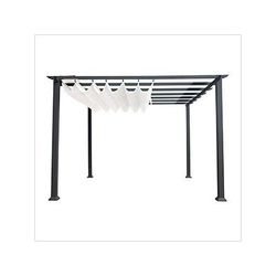 Paragon Outdoor 11 x 11 ft. Florence Soft Top Aluminum Pergola (Grey Frame / White Canopy)