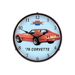 Collectable Sign & Clock 1976 Corvette Backlit Wall Clock