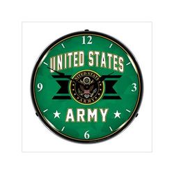 Collectable Sign and Clock United States Army Backlit Wall Clock