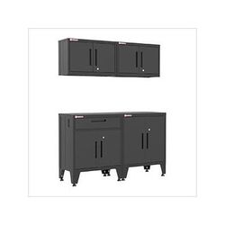 Armadillo Tough Black 4-Piece Garage Cabinet System with Levelers