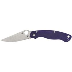Spyderco Military 2 Folding Knife by Sal Glesser 4in CPM S110V Satin Plain Blade Blue G10 Handle C36GPDBL2