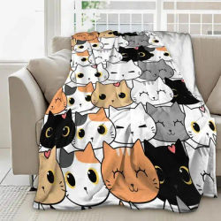 Simpatica coperta per gatti coperte calde per bambini adulti coperta per cartoni animati per