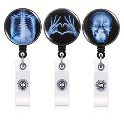 1pc Creative Retractable X-ray Badge Reel: Perfect For Nurses, Doctors, And Students!