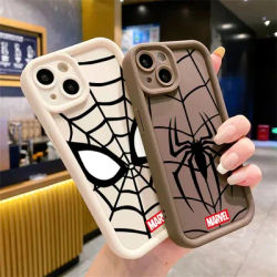 Coque de téléphone Marvel Spider Man pour Apple iPhone coque souple carrée liquide 8 7 11 Pro