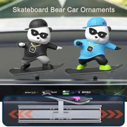 Car Media Screen Decoration Skateboard Bear Cartoon Car Ornaments mobile Hip Hop Bear accessori per