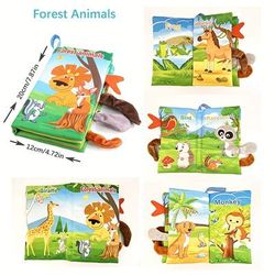 TEMU Diikamiiok Cloth Book Visual And Auditory Training Early Education Toys Cartoon Animals Suitable For Toddlers 12-72 Months Halloween, Christmas Gift