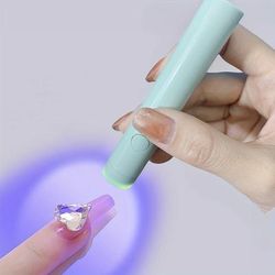 1pc Portable Mini Uv Led Nail Lamp Pen Shape Nail Dryer For Gel Nails Uv Gel Light 6w Curing Lamp Quickly Drying For Nails Professional Led Gel Nail Light For Diy At Home Nail Salon (blue)