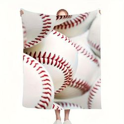 1pc Baseball Throw Blanket, Bed Blanket, Warm Cozy Soft Blanket For Couch Bed Sofa Office Camping