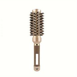 1pcs Round Brush, Professional Hairdressing Comb, Ceramic Aluminum Tube Comb, Heat Resistant Round Curling Comb For Hair Styling