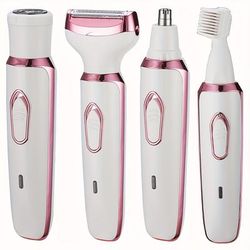 4 In 1 Body Hair Removal Epilator Armpit Hair Bikini Hair Leg Hair Pubic Hair Electric Razor Clipper Shaver Trimmer Women