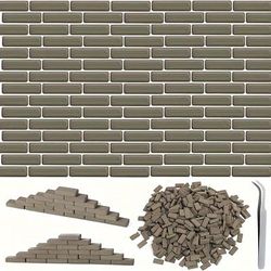 TEMU 50/100pcs 1:35 Mini Building Blocks Mini Gray Brick Realistic Small Bricks Micro Bricks For House Building Model Landscape Accessories Diy Garden