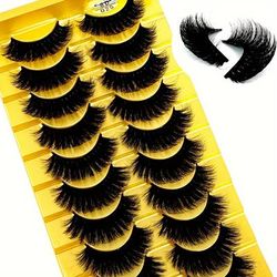 10 Pairs Cat Eye Eyelashes 3d Natural Look False Lashes Fluffy Soft Cross Manga Lashes Wispy Natural Eyelash Extension Makeup