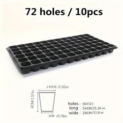 10pcs, Pet Nursery Hole Plate 72 Holes/ 128 Holes/ 200 Holes Grow Pots, Gardening Plant Growing Pots, Breathable Felt Plant Growing Plant Pots, Garden Raise Supplies