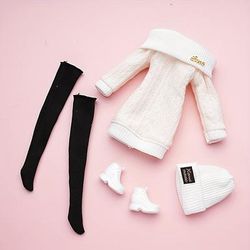 TEMU 1set Multicolored Outfit Sweater Stockings Hat Shoes, Daily Casual Wear Accessories Clothes For 11.5inch Doll, As , Chrismas Gift (doll Not Included)