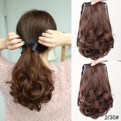 Ponytail Hair Extensions With Ribbon Tie Black Heat Resistant Synthetic Hair Extension Ponytail Hair Piece Hair Accessories