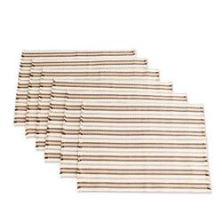 Nutmeg Stripe,'Brown Striped Placemats (Set of 6)'