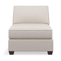 Addison Upholstered Sectional Collection - Build Your Own, Armless Chair, Armless Chair/Luxe Crossweave Linen - Grandin Road