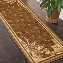 Superior Minimalist Modern Floral Power-Loomed Indoor Area Rug