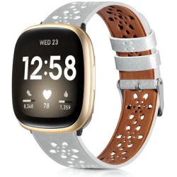 Cinturino in pelle scavato per Fitbit Versa 3/4 cinturino Smart Watch bracciale per Fitbit Sense