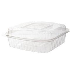 Eco Products EP-LC81 Hinged Lid Food Container - 8" x 8" x 3", PLA, Clear