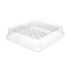Eco Products EP-SCS73LID WorldView Dome Lid for 7" Taco Trays - PLA, Clear