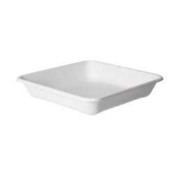 Eco Products EP-SCS9TNFA 9" Square Vanguard WorldView Take-Out Container - Molded Fiber, White, Case of 200