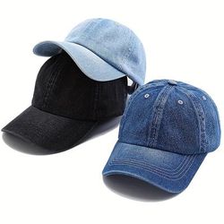 Men's Denim Baseball Jeans Snapback Casquette Plain Bone Hat Gorras Men Casual Blank Dad Male Hat