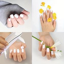 Semi Cured Gel Nail Strips - Works With Any Nail Lamps, Salon-quality, Long Lasting, Easy To Apply & Remove - Includes Nail File & Wooden Stick-glossy White