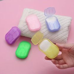 5/10boxes Travel Disposable Soap Tablets, Boxed Hand Wash Soap Papers, Portable Disposable Soap Tablets For Home Travel, Disposable Paper Soap Flakes, Bathroom Accessories