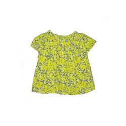 Bonpoint Short Sleeve Top Yellow Ruffles Tops - Kids Girl's Size 10