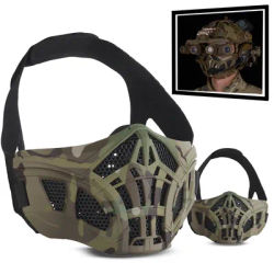 Masque demi-visage en gel de pton pour airsoft protection du visage et des oreilles masques en