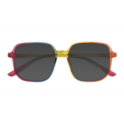 Unisex s square Clear Rainbow Plastic Prescription sunglasses - Eyebuydirect s Sunlit