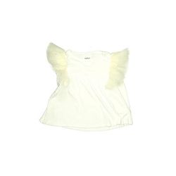 DOUUOD Short Sleeve Top Ivory Ruffles Tops - Kids Girl's Size 8