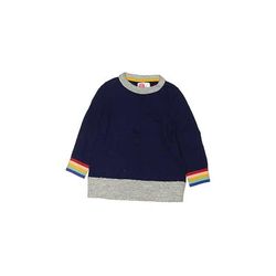 Mini Boden Pullover Sweater: Blue Color Block Tops - Kids Girl's Size 5