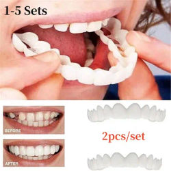 1-5/set copertura per denti finti Perfect Fit sbiancamento dei denti denti Snap on Silicone Smile