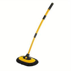 TEMU Car Cleaning Brush Car Wash Brush Telescopic Long Handle Car Wash Mop Brush Chenille Broom 15° Angle