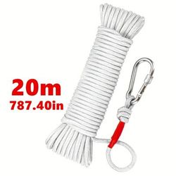 TEMU 20m 787. Heavy-duty White Braided Rope - Nylon, Ideal For Fishing, Mooring, Laundry, And Outdoor Use, Outdoor Utility Rope|braided | Nylon Rope