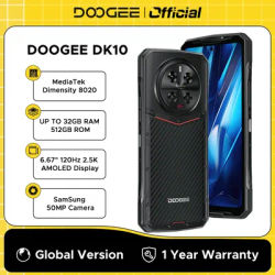 World Premiere DOOGEE DK 10 5G Rugged Phone Dimensity 8020 6.67" 2.5K AMOLED Display 12GB 512GB 5150mAh 120W Charge Smartphone