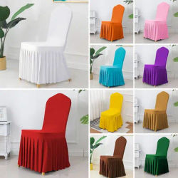 Pleated Skirt Chair Covers Spandex Party Weddings Banquet Polyester Chair Cover Hotel Home Decor Wedding Chair Covers