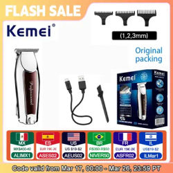 Kemei KM-9163 USB Rechargeable Professional Men Hair Trimmer Electric Low Noise Cordless Haircut Machine