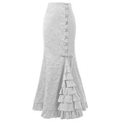 Retrò Vintage Medievale Rinascimento Gonna Ragazza gotica Con Volant Fiore / Floreale Costume Per donna Fantasia Stile Steampunk Mascherata Evento / Festa Adulti Gonna