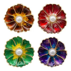 New Beauty Trendy Colorful Oil Flower 18mm snap buttons fit 18mm snap collana gioielli all'ingrosso