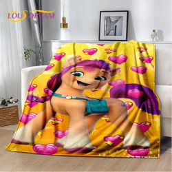 Cute 3D P-Pony Cartoon Unicorn Soft Plush coperta coperta di flanella coperta per soggiorno camera