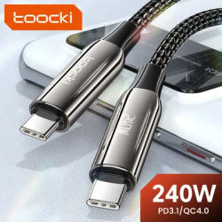 Toocki 240W USB C To Type C Cable PD3.1 For MacBook Samsung S23 Xiaomi Fast Charging Cable Type C
